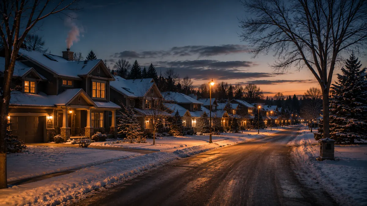 Minnesota home at twilight ready to list