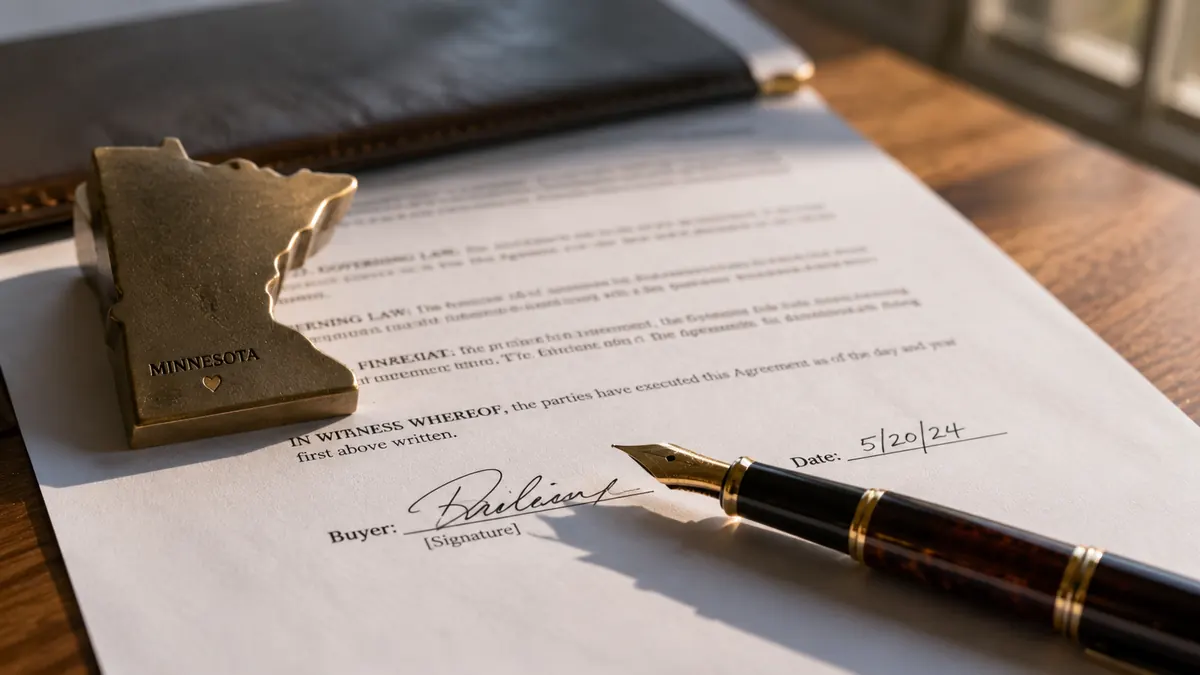 Real-estate closing documents signed with a fountain pen